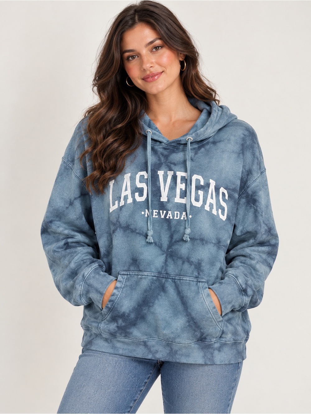 ESY Surf Co Las Vegas Nevada Tie Dye Blue Hoodie Sweatshirt Size M